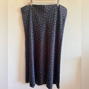 LOFT Navy & floral Maxi A-line Skirt for Casual Wear